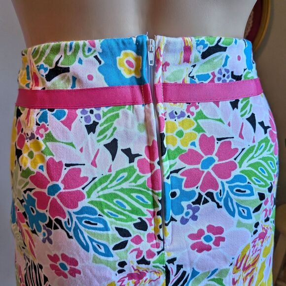 Vintage Y2K Bamboo Traders Mini Skort Floral Bright Bow Athleisure Size 10 - Picture 12 of 13